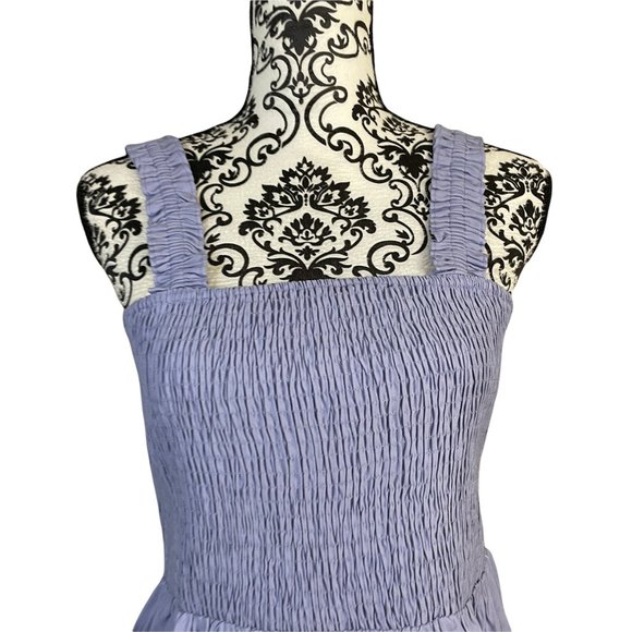 NSR Women's Purple Julia Sleeveless Smocked Ruffle Minidress Medium - Picture 3 of 7